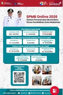 SPMB Makassar 2026 Dibuka 8 Juni, Disdik Minta Orang Tua Segera Buat Akun dan Siapkan Dokumen